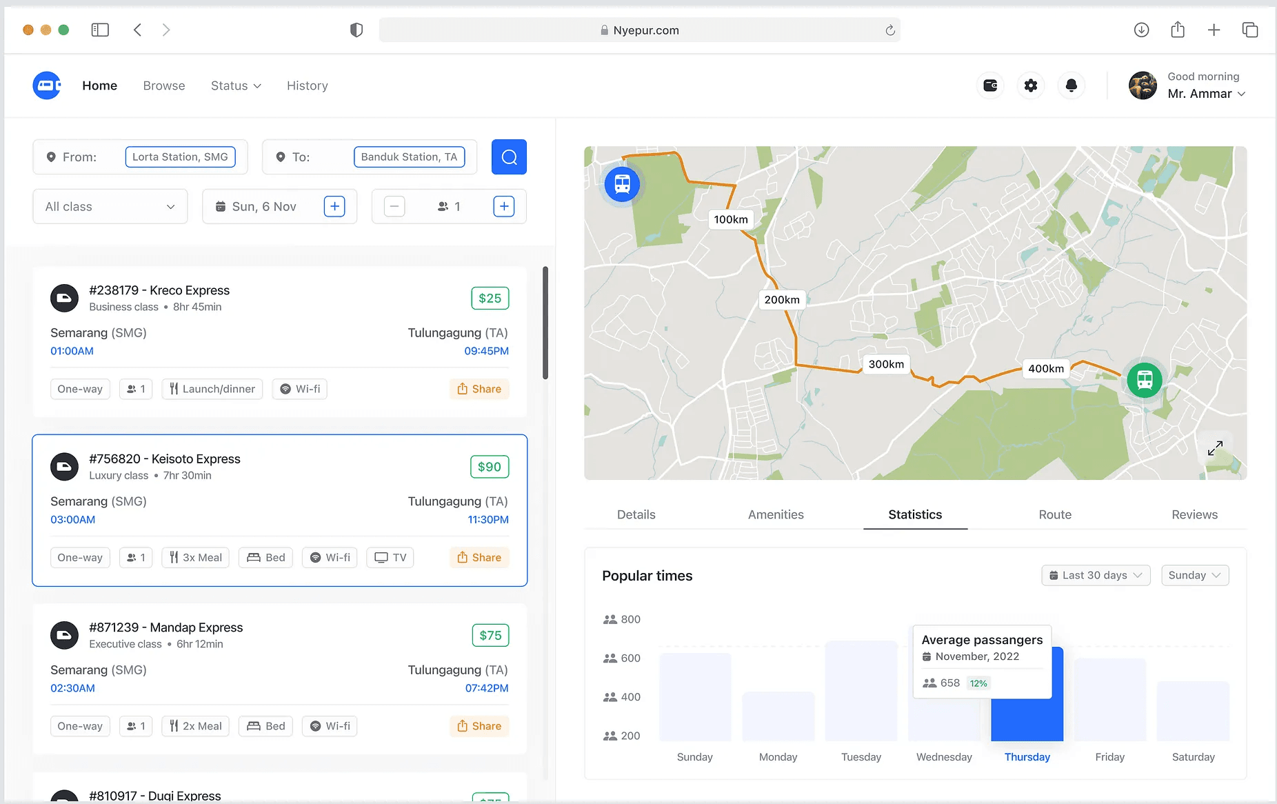 Train Booking App Full-Stack UI
